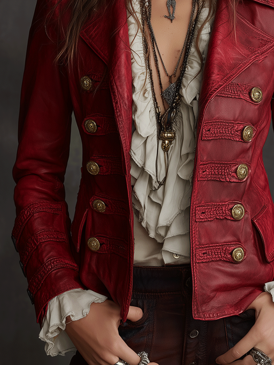 Close-up view of Bohemian Vintage Jacket Details
