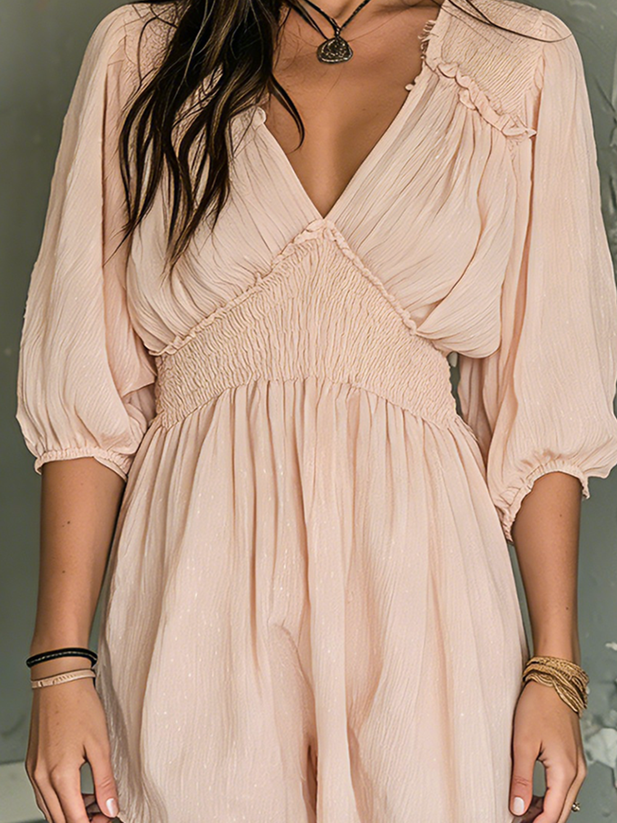 ElevenOra Dusty Pink Dress - Back View