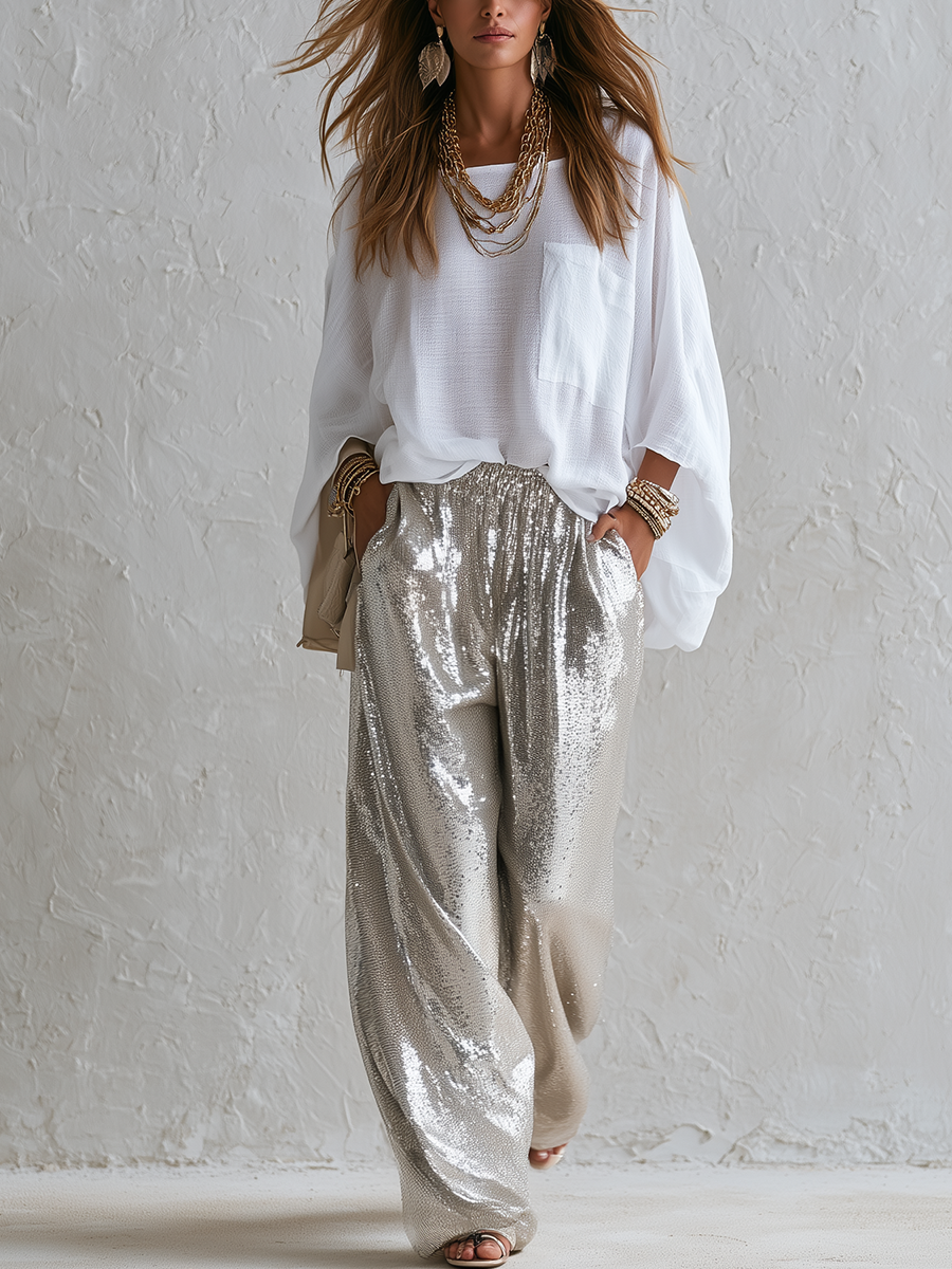 Bohemian cotton-linen top